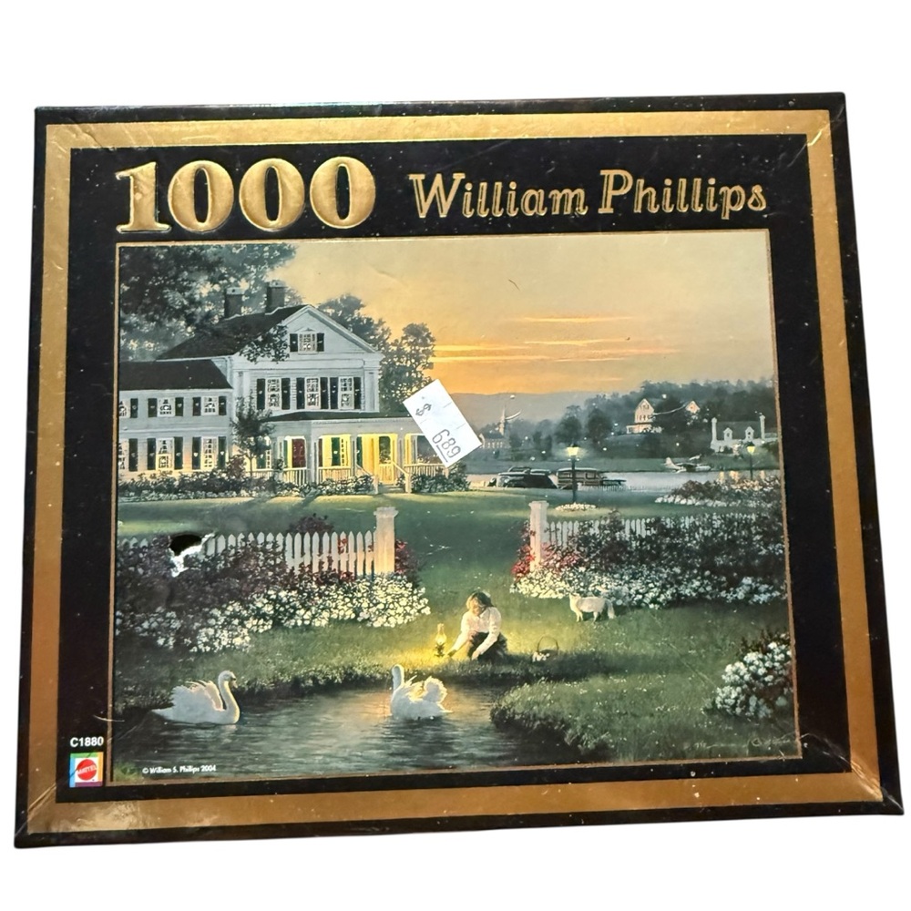 William Phillips Puzzle Evening Song 1000 pc Swans Mattel 2004